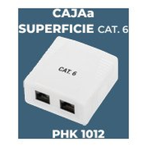 PHASAK Caja de superficie 2xRJ45 UTP Cat.6 Dual ent. inf. Blanca-SX2 PHASAK Caja de superficie 2xRJ45 UTP Cat.6 Dual ent. inf. Blanca